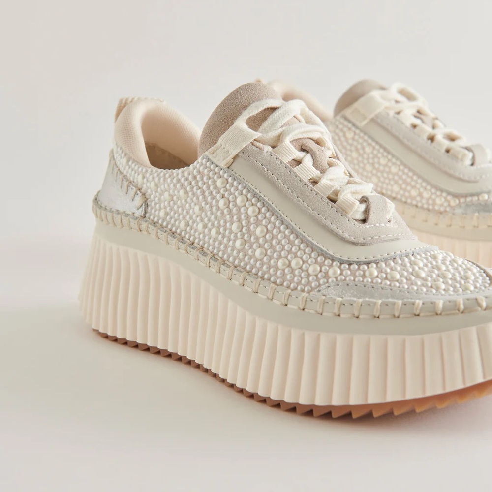 Dolce Vita Dolen Pearl Platform Sneakers in Vanilla Pearl - Picture 2 of 15